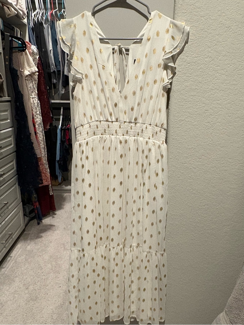Gold and Off White dress